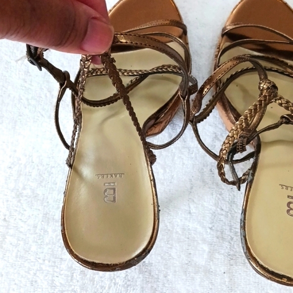 BAKERS Brown Metalic Strap Heels.Size 10. - Picture 10 of 12